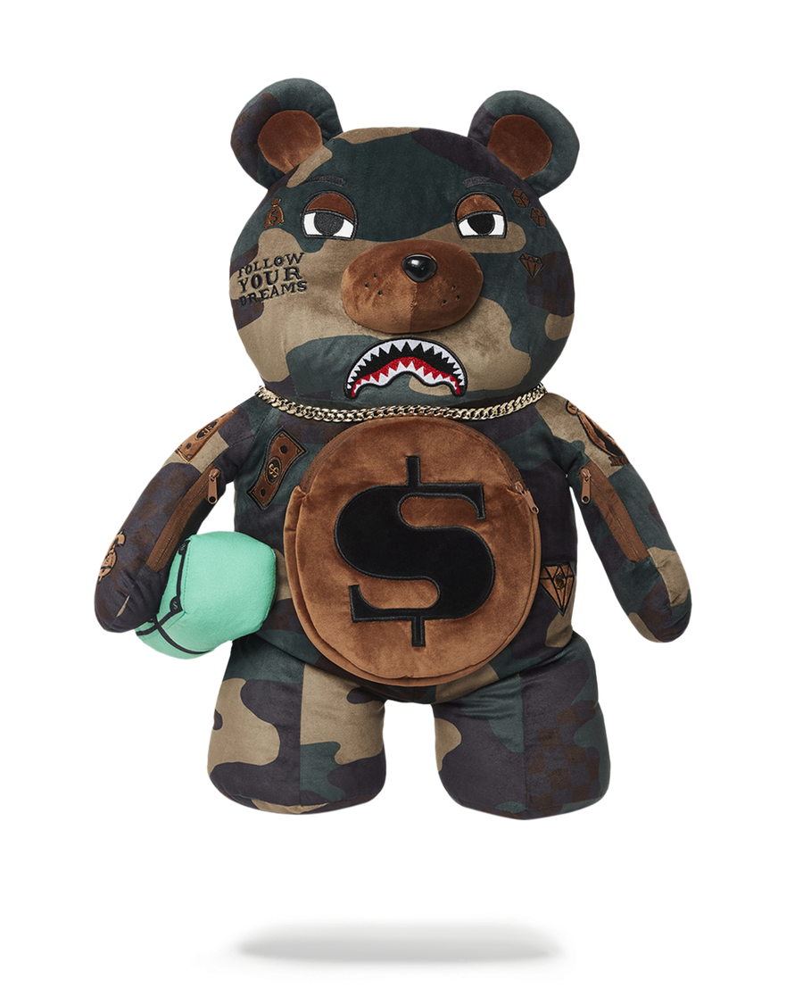 Sprayground CAMOCHECK MONEYBEAR TEDDYBEAR BACKPACK