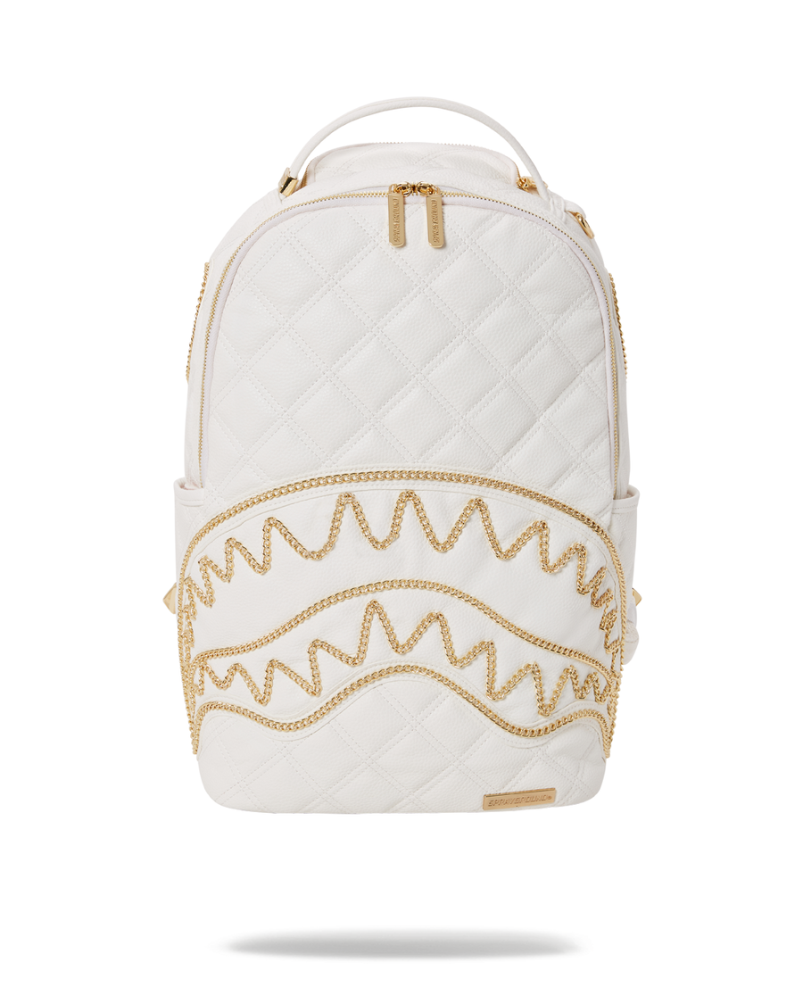 Sprayground RIVIERA LE BLANC GOLD CHAIN SHARK BACKPACK (DLXV)