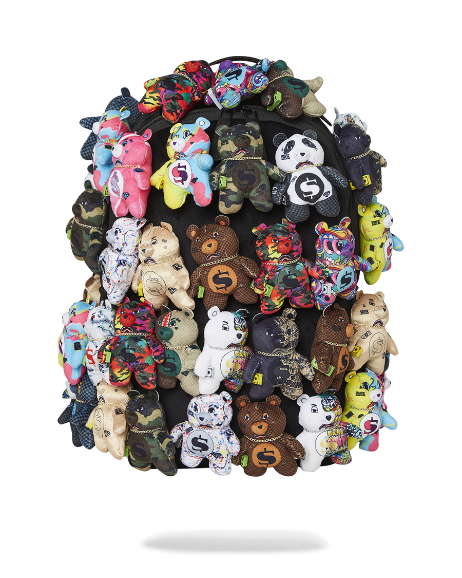 Mochila Sprayground Pack Of Bears Con Pieza De Pasarela De Osos De Peluche Reales - Súper Exclusiva