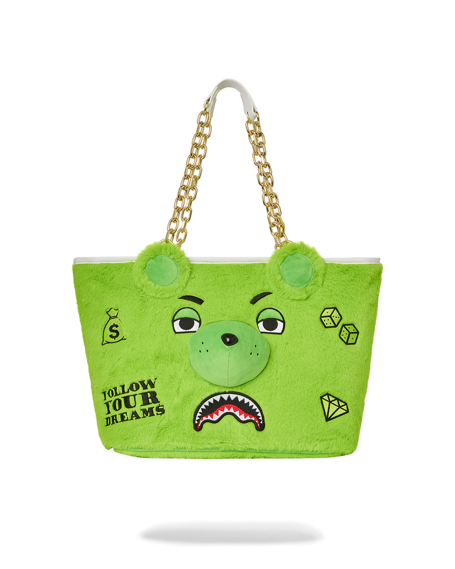 Sprayground PLUSH MONEYBEAR TOTE (GREEN)