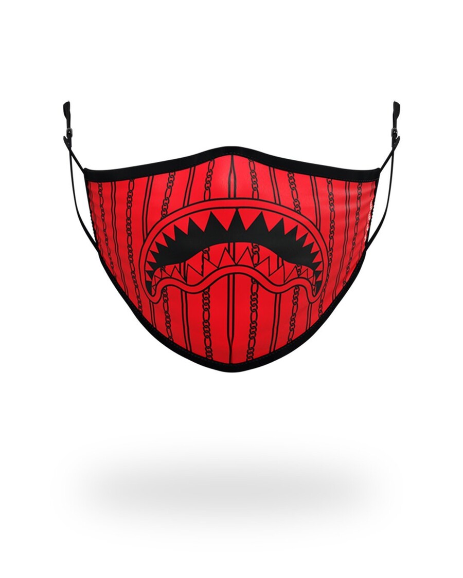 Sprayground ADULT REVERSE SHARKS IN PARIS (RED) FORM FITTING FACE MASK