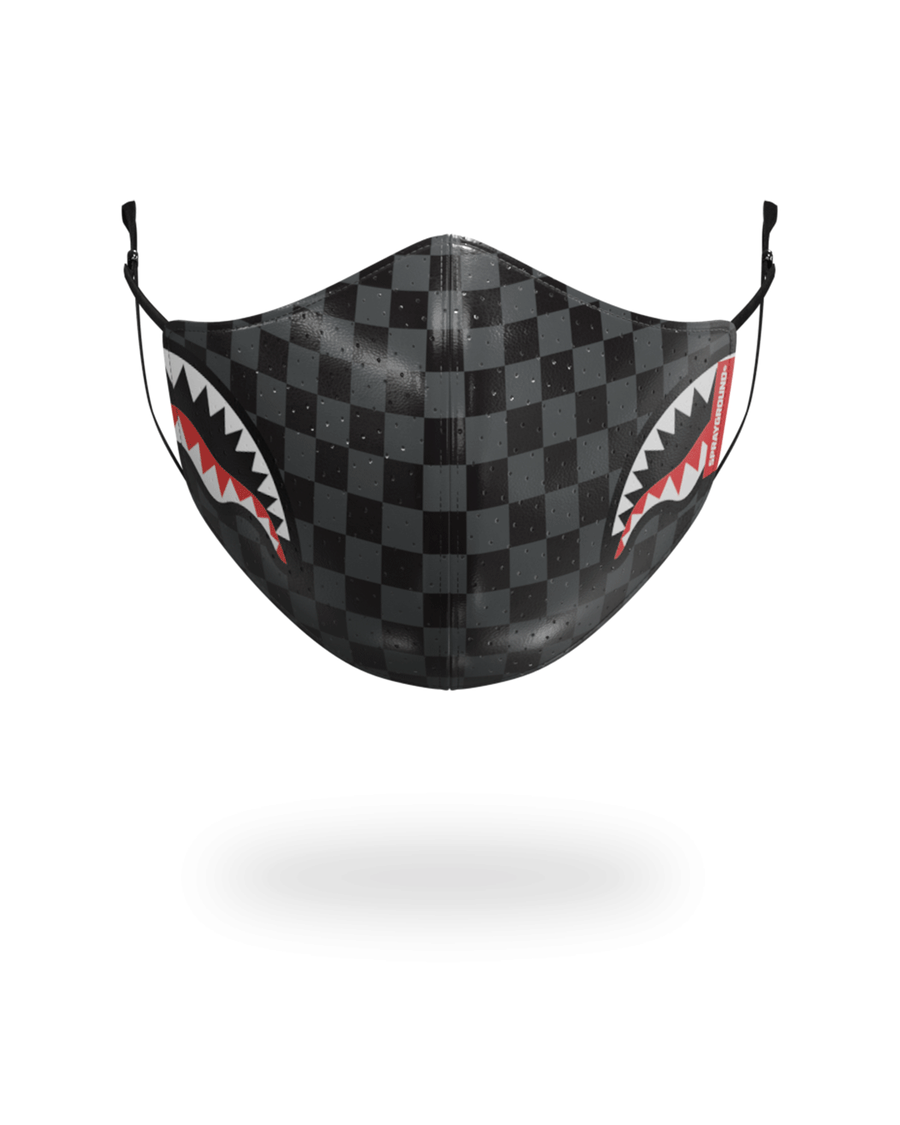 Sprayground SHARKS IN PARIS (GRAY) VEGAN LEATHER FACE MASK