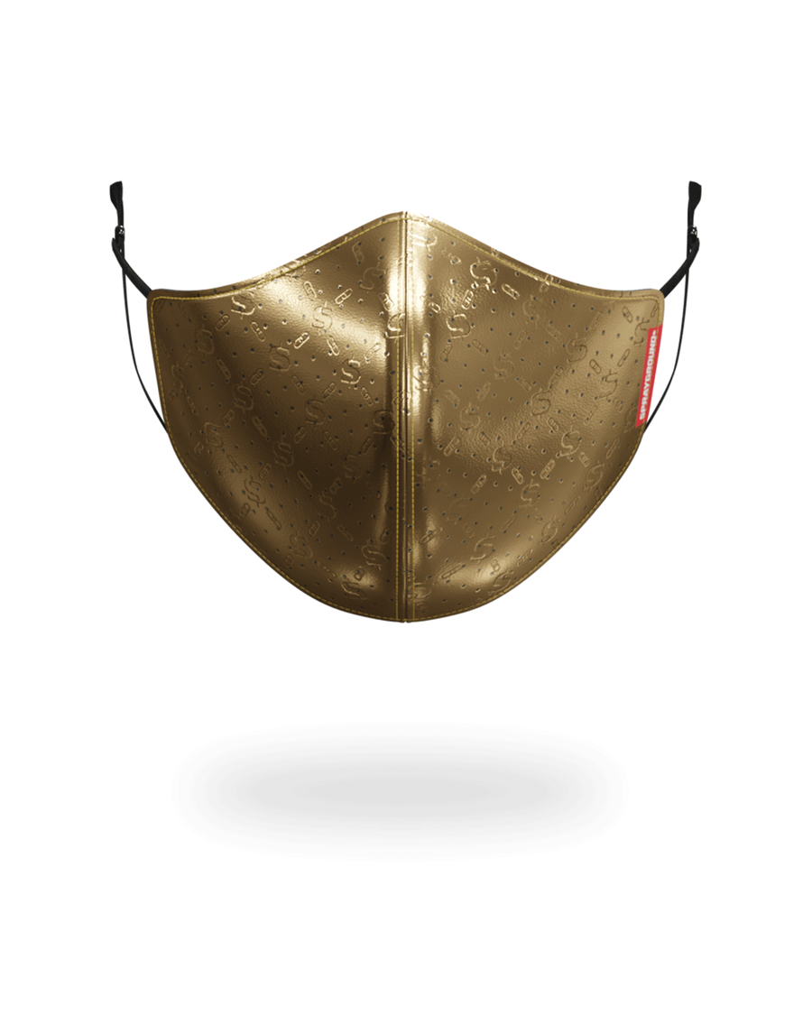 Sprayground GOLD MONEYGRAM VEGAN LEATHER FACE MASK