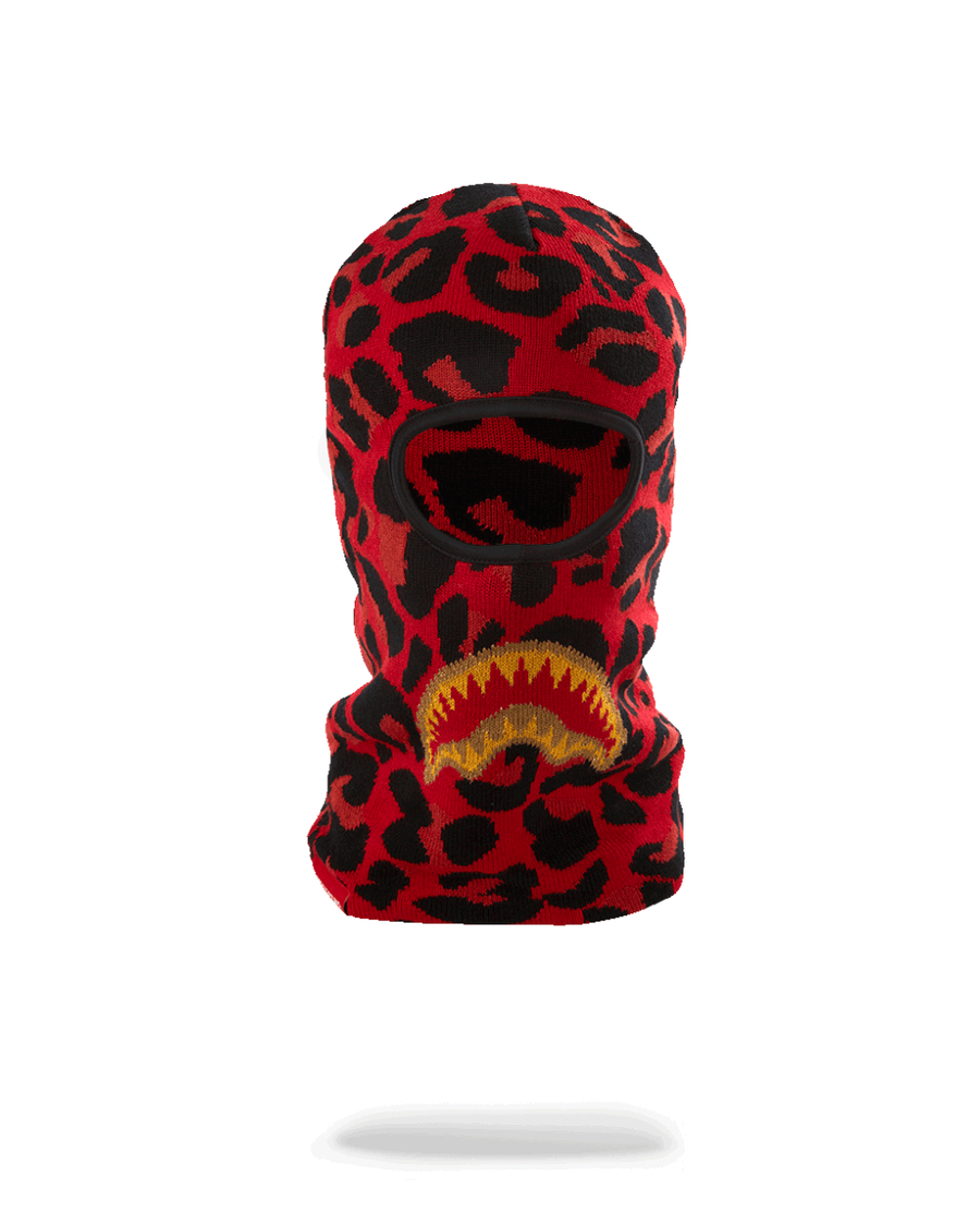 Sprayground RED LEOPARD GOLD SHARK MOUTH SKI MASK