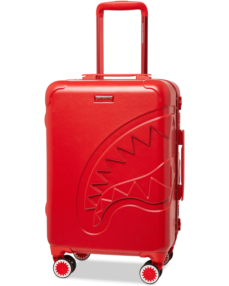 Sprayground MOLDED SHARKITECTURE RED HARDSHELL CARRY-ON LUGGAGE