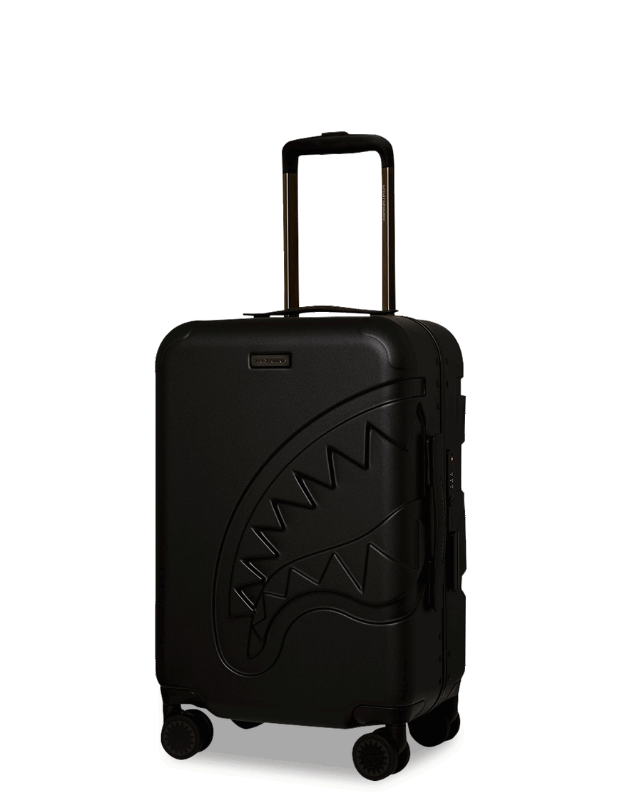 Sprayground REALITY CHECK SHARKNAUTICS HARDSHELL CARRY-ON JETBLACK LUGGAGE (GUNMETAL HARDWARE)